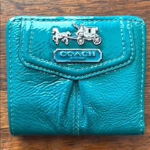 teal coach wallet